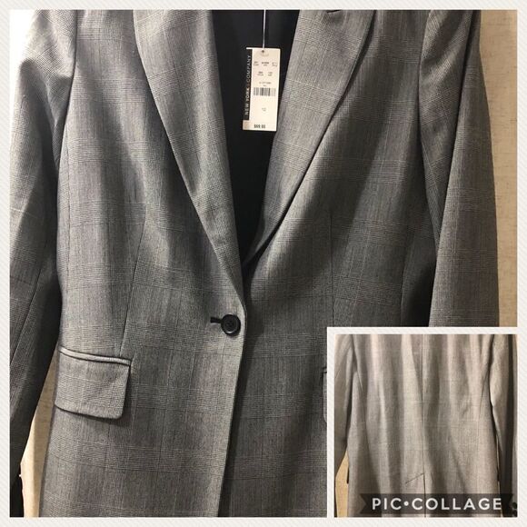 New York & Company Jackets & Blazers - 𝅺ny&company gray plaid blazer, size 10 NWT